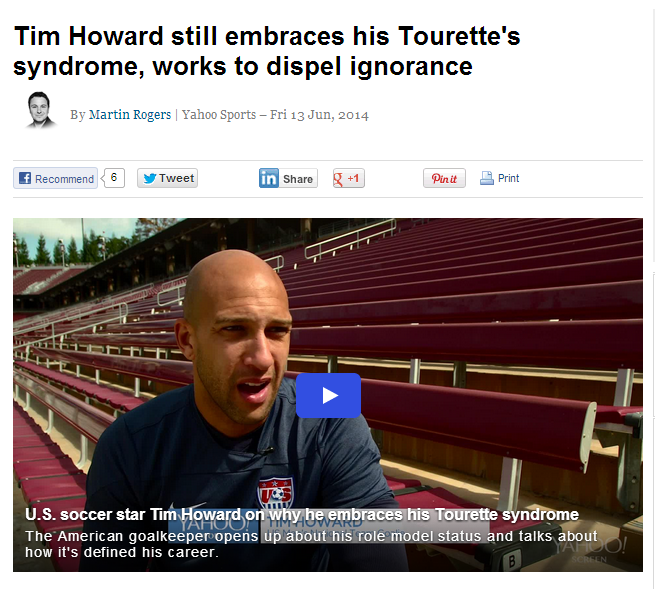 Tourette's coverage Yahoo Sports